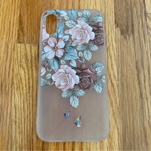 iPhone X/XS Floral Rose Phone Case Frosted Phone Cover